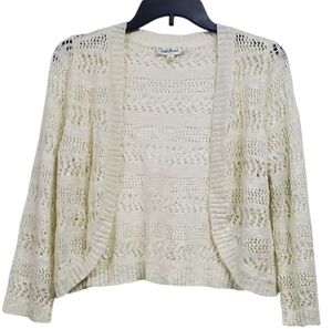 Cloud Chaser Cream Open-Knit Cardigan Size Large